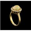 Image 4 : 1.70 ctw Opal and Diamond Ring - 14KT Yellow Gold