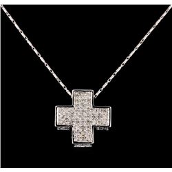 14KT White Gold 1.67 ctw Diamond Pendant With Chain