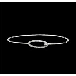 CZ Oval Hook Bangle - 925 Silver