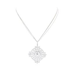 1.75 ctw Diamond Pendant And Chain - 14-18KT White Gold