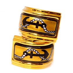 Pair of Hermes half-hoop earclips