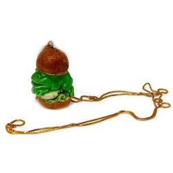 Rare David Gilhooly frog sandwich pendant-necklace