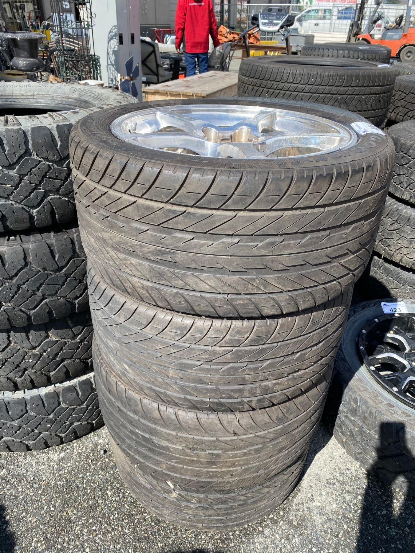 SET OF 4 GOODYEAR EAGLE F1 P275/40R18 TIRES ON RIMS Able Auctions SET OF 4 GOODYEAR EAGLE F1 P275/40R18 TIRES ON RIMS Able Auctions