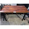 Image 2 : ANTIQUE WOODEN DESK WITH 2 DRAWERS 48"L X 27"W X 29"H