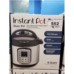 INSTANT POT DUO SV 8-IN-1 MULTI-USE PROGRAMMABLE PRESSURE COOKER 6 QUART