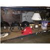 Image 2 : BASEBALL HELMETS, LAMP, BATS, HOCKEY PUCKS, & PAIR OF SKATES
