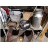 Image 3 : ASSORTMENTS OF VINTAGE CAST IRON ITEMS, LARGE METAL BOWL, & MORE