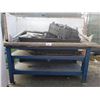 Image 2 : WORK TABLE, METAL CABINET, & IMITATION GRASS, & SINGLE FENCE PANEL