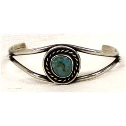Native American Navajo Silver Turquoise Bracelet