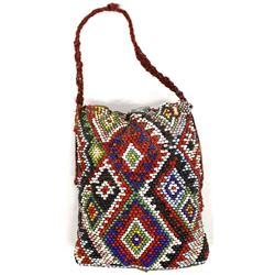 Vintage African Beaded Glass Bottle Holder