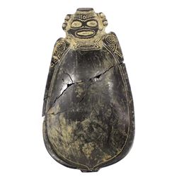 Pre Columbian Mayan Carved Stone Marble Bowl