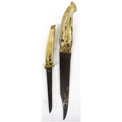 2 Antique Bone Handled Knives
