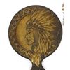 Image 2 : Antique Pyrography Wood Mirror & Basketry Fan