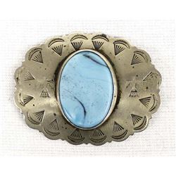Vintage Navajo Sterling Turquoise Pin