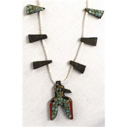 Vintage Santo Domingo Overlay Bird Necklace