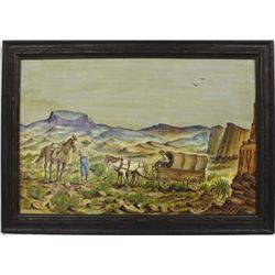 Original Cowboy Acrylic Painting by W. Howard Hamm (d. 2000)