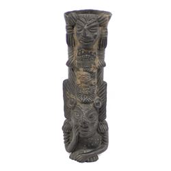Mayan Figural Pottery Vase Replica