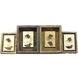 4 Framed James Moore Bronze Art