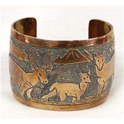 Navajo Copper Storyteller Bracelet by E. Becenti