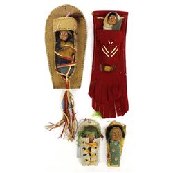 4 Vintage Skookum Dolls