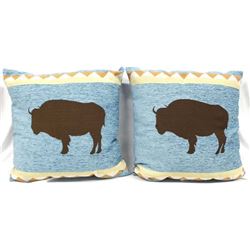 2 Southwest Buffalo Throw Pillows