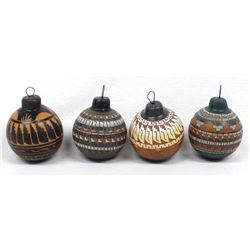 4 Native American Navajo Pottery Ornaments