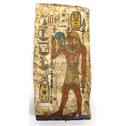 Vintage Egyptian Carved Wood Plaque