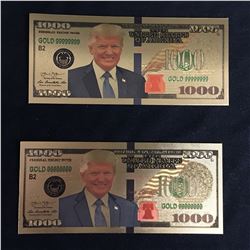 Trump Gold Notes DONALD TRUMP 9999 GOLD FOIL BANK NOTE LOT