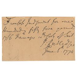 John Rutledge Autograph Note Signed