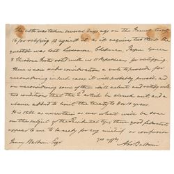 Abraham Baldwin Autograph Letter Signed