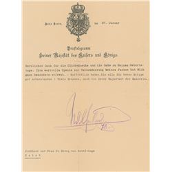 Kaiser Wilhelm II Typed Letter Signed