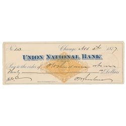 Philip H. Sheridan Signed Check