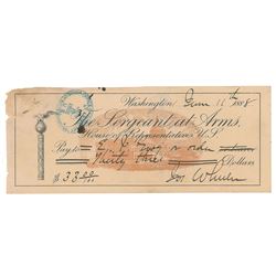 Joseph Wheeler Signed Check
