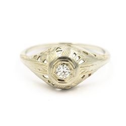 Art Deco Gold/Diamond Filigree Ring