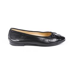 Chanel Leather Cap Ballet Flats