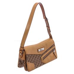 Vintage Christian Dior Canvas/Leather Shoulder Bag