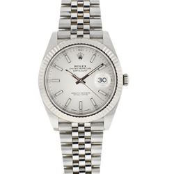 Rolex Datejust Silver Dial White Gold Watch