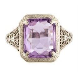 Art Deco Gold/Amethyst Ring