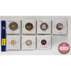Canada 1997 Coins (7): Toonie, Loonie, Fifty Cent, Twenty Five, Ten Cent, Five Cent, One Cent