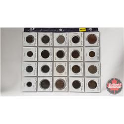 Foreign Coins - Variety Countries/Years - Sheet of 20: Includes Australia, Great Britain, Fiji, Fran