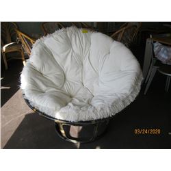 BAMBOO/RATTAN TUB CHAIR - WHITE -2