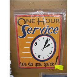 'ONE HOUR SERVICE' METAL SIGN