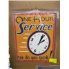 Image 1 : 'ONE HOUR SERVICE' METAL SIGN
