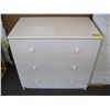 Image 1 : 3 DRAWER WHITE CHEST OF DRAWERS -33