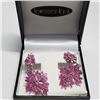 Image 1 : Silver Ruby(~6ct) Large Clasp Earrings Earrings (~weight 13.6g), Made in Canada, Suggested Retail Va