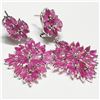 Image 2 : Silver Ruby(~6ct) Large Clasp Earrings Earrings (~weight 13.6g), Made in Canada, Suggested Retail Va