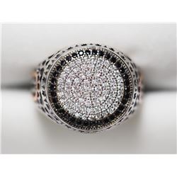 Silver Cubic Zarconia Intricate Design Ring (~Size 9)(Ring is resizable for $40) (~weight 6.58g), Ma
