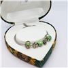 Image 1 : Silver Green Beads And Pendants Flexible Bracelet (~weight 14g), Made in Canada, Suggested Retail Va