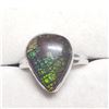 Image 2 : Silver Ammolite Ring (~Size 7)(Ring is resizable for $40) (~weight 3.1g), Made in Canada, Suggested 