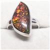 Image 1 : Silver Ammolite Ring (~Size 5.5)(Ring is resizable for $40) (~weight 3.2g), Made in Canada, Suggeste